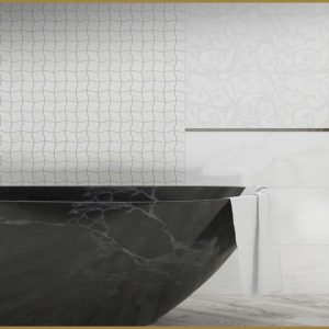 کاشی دیوار هرمس تبریز مدل 90×30 اسکارلت سفید