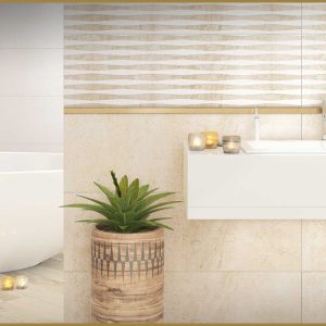 کاشی دیوار هرمس تبریز مدل 90×30 فالکون بژ