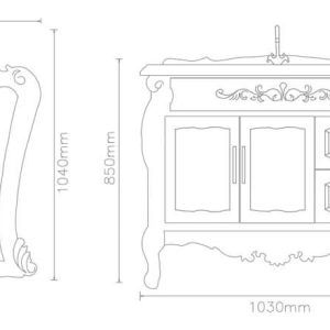 کابینت روشویی لوتوس مدل کلاسیک LANA