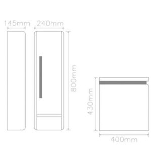 کابینت روشویی لوتوس مدل مدرن LEON 800 پلان