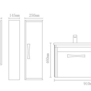 کابینت روشویی لوتوس مدل مدرن PV 217 پلان