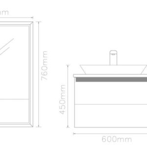 کابینت روشویی لوتوس مدل مدرن PV 301 پلان