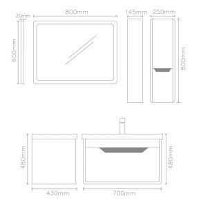 کابینت روشویی لوتوس مدل چوبی TINA