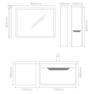 کابینت روشویی لوتوس مدل چوبی TINA