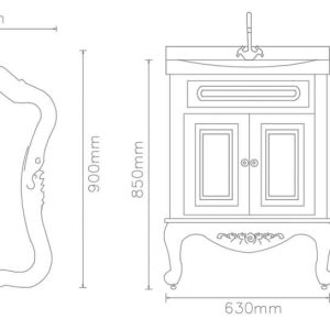 کابینت روشویی لوتوس مدل کلاسیک HAMOON