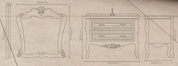کابینت روشویی لوتوس مدل کلاسیک VENICE
