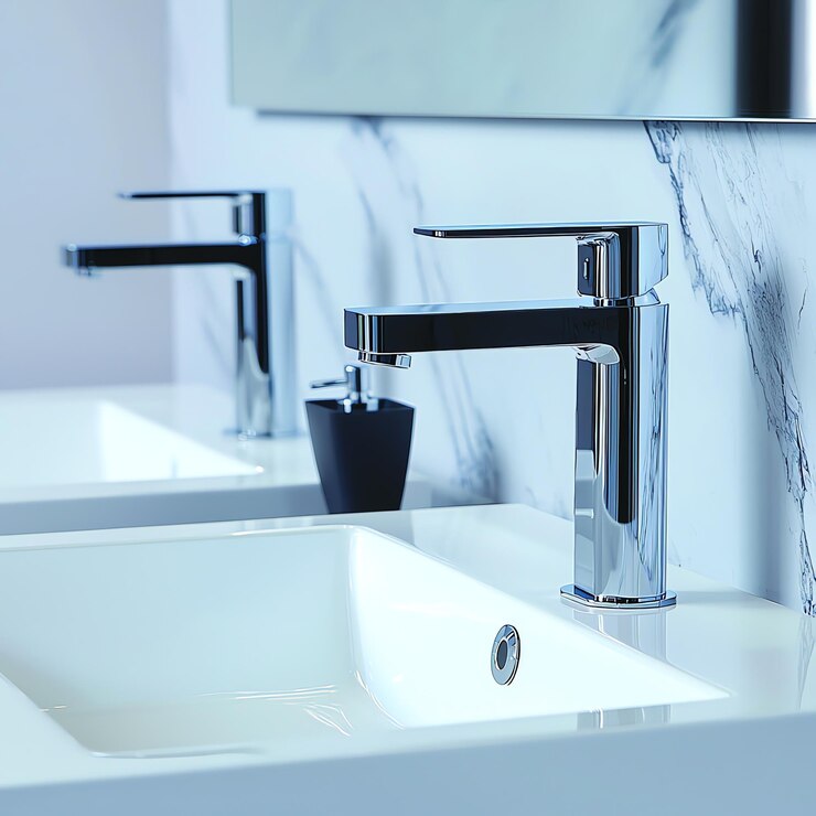 modern public bathroom with ceramic wash sink basins faucet 245481 198303